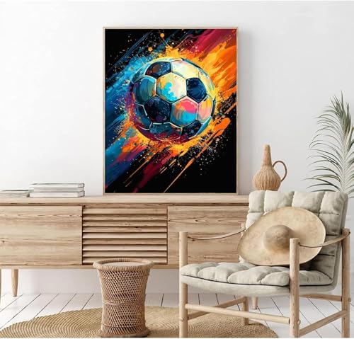 Football Paint by Numbers Kit for Adults-Adult Graffiti Background Paint by Number Sport Style Painting by Number on Canvas Easy to Paint with Brushes Perfect for Gift Decor with Frame(16x20inch) - color: Artwork 02, size: 16''x20''(DIY frame)