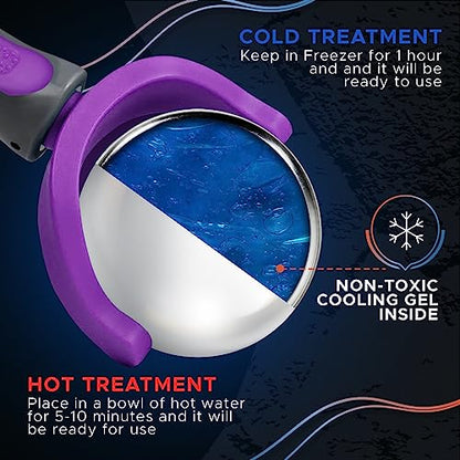 PRIME Fitness Cold Massage Roller Ball | Cold Therapy | Ice Roller Ball with Handle | cryo Stick | Relieve Muscle Pain (Purple) - color: Purple