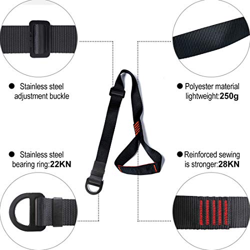 NewDoar Foot Ascender Loop for Climbing Tree Arborist - color: Black