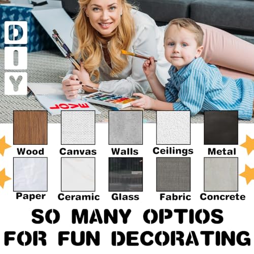 BAMIDELE 4 Inch Letter and Number Stencils, 36 Pcs Reusable Plastic Alphabet Spray Paint Stencils for Painting on Wood, Wall, Fabric, Rock, Chalkboard, Door Porch, Signage, DIY Craft Decoration - size: 4 Inch