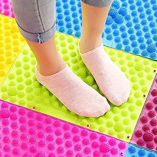 Foot Massage Mat Acupressure Mat Foot Walking Toe Plate Massage Pad Bathroom Mat Yoga Mat Anti-Slip Mat Outdoor Game 2 PCS (Green) - color: Orange
