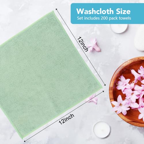 Orighty Washcloths Bulk, 200 Pack Microfiber Face Towels, 12x12 Inch - color: Multicolor