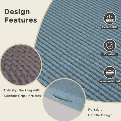 AddGrace High Density Recliner Cushion for Elderly 20x20in Blue - color: Dusty Blue