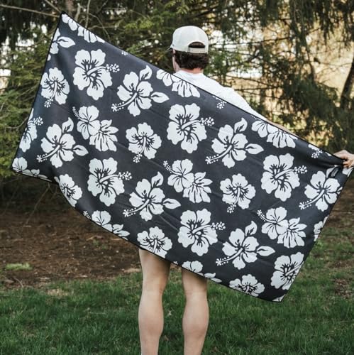Sprints Athletic Running Towel, Full-Sized, Car Seat Cover - Performance Microfiber (Flex on the Beach - Black w/Snaps) - color: Flex on the Beach - Black W/ Snaps
