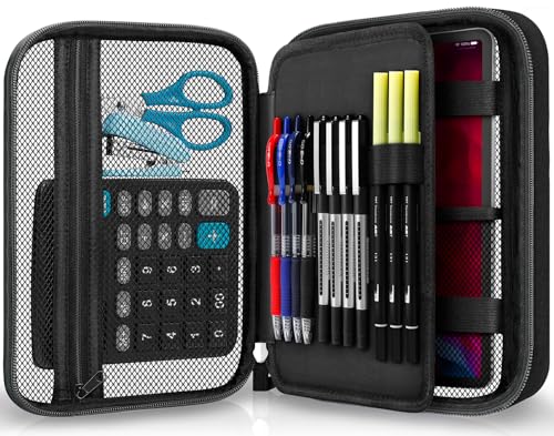 Big Capacity Storage Pouch Marker Pen Pencil Case Simple Stationery Bag Box Art Tool & Sketch Storage Boxes for Bullet Journal Middle High School Office College Student Girl Women Adult Teen - color: Black - Transparent PVC