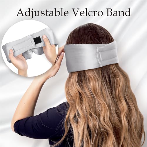Zenssia 100% Mulberry Silk Sleep Mask Eye Mask for Men & Women, Silvergrey - color: Silvergrey