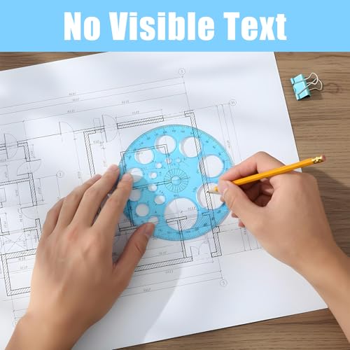 Circle Template for Drawing, Professional Geometric Circle Ruler for Drafting, Plastic Circle Stencil Templates, Large and Small Circle Drawing Tool, Multi Function Drawing Aid Tool for Studying