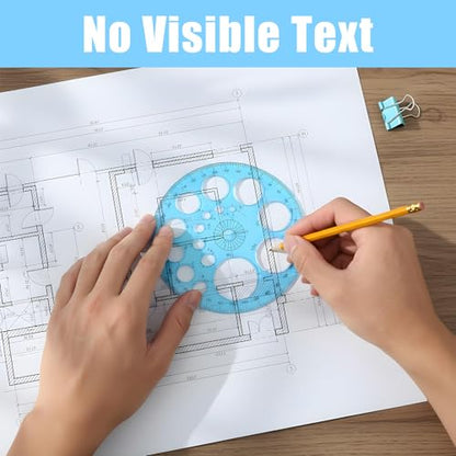 Circle Template for Drawing, Professional Geometric Circle Ruler for Drafting, Plastic Circle Stencil Templates, Large and Small Circle Drawing Tool, Multi Function Drawing Aid Tool for Studying