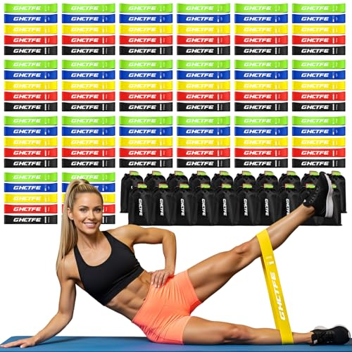 20/100PCS Resistance Bands Bulk Set for Trainers, Small Groups & Fitness Classes, Mini Bands for Glutes, Legs, and Core Workouts, Loop Exercise Bands with Storage Bag, Gift for Workout Buddies - color: Multicolor-100PCS