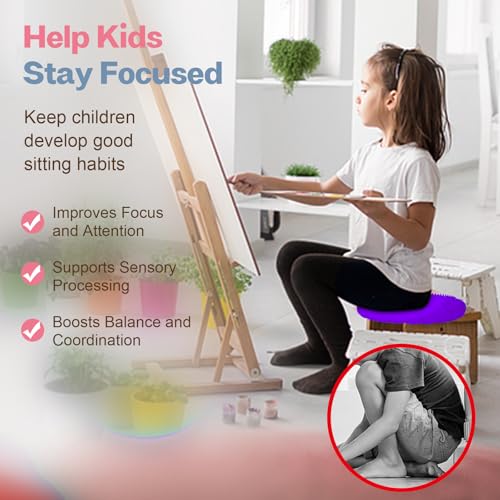 kisnbld Wobble Cushion, Balance Disc with Pump, Core & Posture Training - color: 1Purple