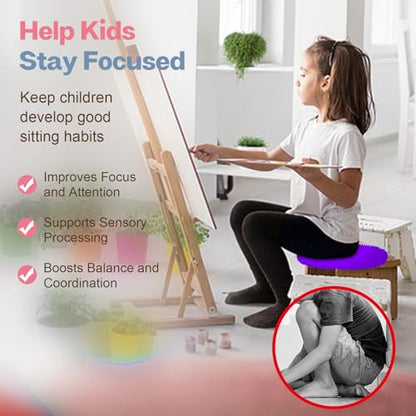 kisnbld Wobble Cushion, Balance Disc with Pump, Core & Posture Training - color: 1Purple