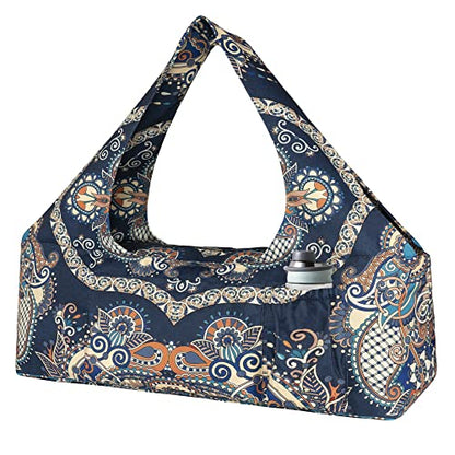 Yoga Mat Bag - Large Yoga Bag with Yoga Mat Strap, Zipper and Pockets - Yoga Bags and Carriers Fits All Your Stuff - Personalized Yoga Mat Bags for Women Fits Most Size Mats - color: Ancient Totem
