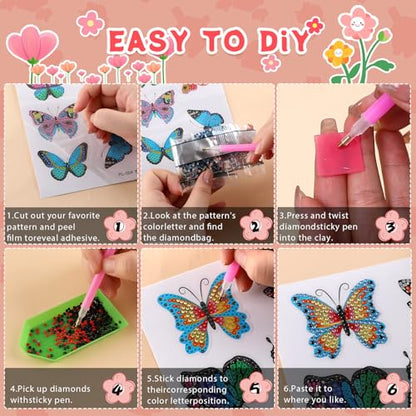 Labeol Diamond Art Kits for Kids Boys and Girls Ages 6-8-10-12 Easy to DIY Creative Diamond Art Sticker Craft by Numbers Kits for Kids and Adult Beginners (Potted Plant) - style: Potted Plant