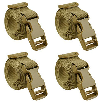 MAGARROW 24" 40" 60" 100" Strap Buckle Packing Straps Adjustable 1-Inch Belt - color: Tan (4-Pack), size: 1" Wide - 60" Long