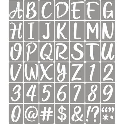 6 Inch Letter Stencils for Painting - 42 Pack Alphabet Letter Number Templates with Signs, Reusable Plastic Alphabet Number Stencils for Chalkboard Fabric Rock Wood Crafts Painting - size: 6 Inch