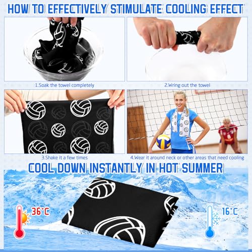 FuWeave 12 Pcs Black Volleyball Cooling Towels Gifts 40 X 12 Inch - color: Black, size: 40 x 12 inches
