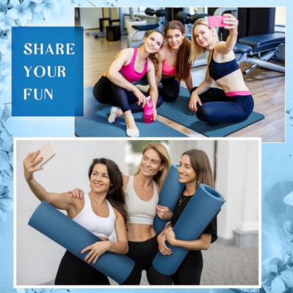 Timgle 6 Pack Yoga Mats Bulk 68x24 Inches Non Slip 4 mm Thick - color: Navy Blue