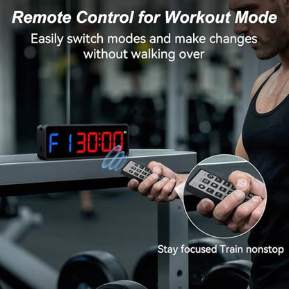Acedeck Portable Gym Timer Clock: Fitness Digital Clock with Strong Magnet - color: Black