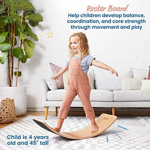 ECR4Kids Balance Board, Montessori Toy, Black - color: Black