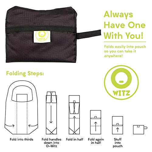 O-WITZ Reusable Grocery Bags | Vibrant Tote Bag For Groceries, Gym, Office, Beach Gear, Toys & More | Washable Design With Large Handles For Maximum Convenience | Folds Into A Small Pouch, Cat - color: Cat
