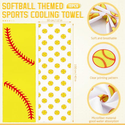 FuWeave 12 Pcs Yellow Basketball Cooling Towels Gifts 40 X 12 Inch - color: Yellow, size: 40 x 12 inches
