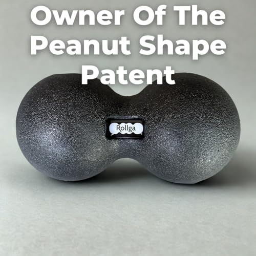 Rollga Peanut - The Better Peanut Ball Roller for Deep Tissue Massage, Mobility, Physical Therapy, Double Lacrosse Ball Massage, Back Pain, Myofascial Release, Muscle Knots, Suboccipital, & Acupoint - size: Large - 12x24cm