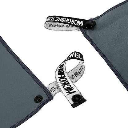Microfiber Travel Towel, Quick Dry Camping & Gym Towel. Compact - color: Dark Gray, size: L:24"×48"