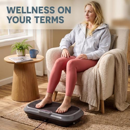 Lifepro Waver Vibration Plate Exercise Machine with 99 Speeds & 10 Presets | Resistance Bands, Non-Slip Surface, 330 lbs Capacity — Vibration Plate for Lymphatic Drainage, Body Toning, Full-Body Workout - color: Gray