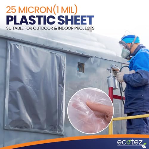 1 Pack 12 x 9 ft Extra Large Plastic Drop Cloth for Painting | Light & Durable Tarp Cover for Furniture Plastic Clear Tarp Waterproof - Paint Floor Covering - Painters Drop Cloth Sheeting - size: 1 Sheet