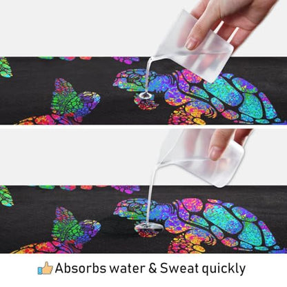 Yoga Mat Towel Colorful Sea Turtles, 73" x 27" - color: Colorful Sea Turtles