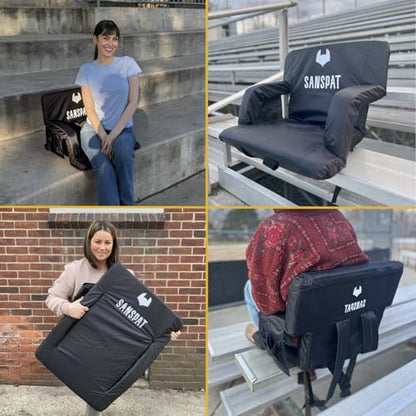 Stadium Seat with Back and Cushion: Regular 23” bleacher Chairs, Stadium Chairs on Hard Benches. Recommended for Extra Space Comfort, a Premium Chair for Bleachers