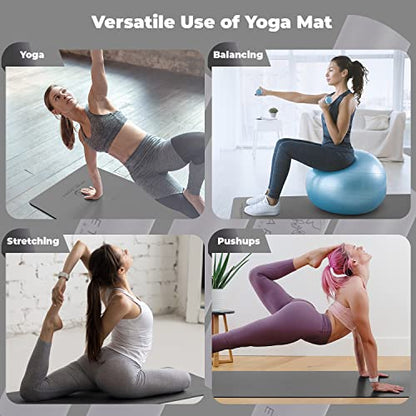 Secret Garden Blossom Exercise Mat 5mm Thick Non-Slip for Yoga, Pilates & Meditation - color: Modern Grey