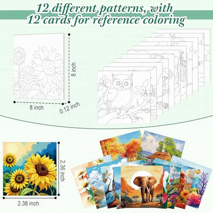 Sherr 12 Pcs Pre Drawn Canvas for Adults,Mixed Style,8 x 8 Inch | Pre Printed Canvas, Sip and Paint Party Canvas Painting Kit, for Holiday Painting Crafts Favor - size: 8 x 8 Inch, style: Mixed Style