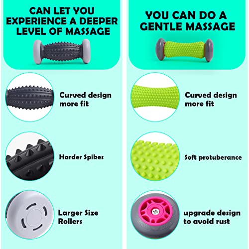 Plantar Fasciitis Relief, Foot Roller & Massager for Plantar Fasciitis, Neuropathy & Reflexology - 2 Foot Massage Roller & Ball (Green, Large) - color: Green