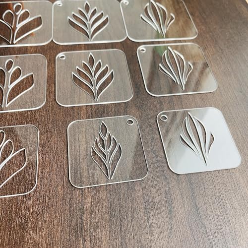 NUO RUI Mandala Stencil Set, 15 Clear Acrylic Stencils, 5 Assorted Designs, 3 Sizes, Reusable and Washable, for Dot Art and Painting (Pattern 3)