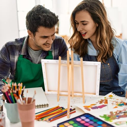 ESRICH 2 PCS 16in Wood Easels, Tabletop Easel for Painting Party | Paint Easel for Display Canvas, Photos, Display Tripod Holder Stand for Students Kids - style: 16"-2P