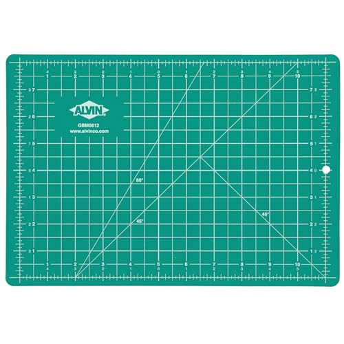 ALVIN GBM Self-Healing Cutting Mat 8.5 x 12 inch | Double-Sided Green/Black | 5-Layer Gridded Surface for Arts, Crafts and Sewing - Model GBM0812 - size: 12"L x 8.5"W