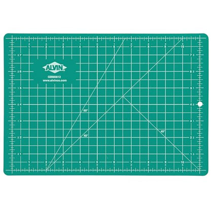 ALVIN GBM Self-Healing Cutting Mat 8.5 x 12 inch | Double-Sided Green/Black | 5-Layer Gridded Surface for Arts, Crafts and Sewing - Model GBM0812 - size: 12"L x 8.5"W