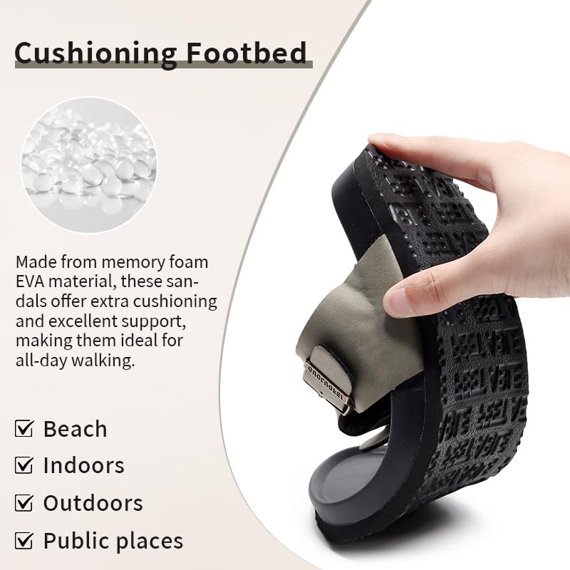 Women Arch Support Flip Flops – Adjustable - color: Yb-green, size: 5