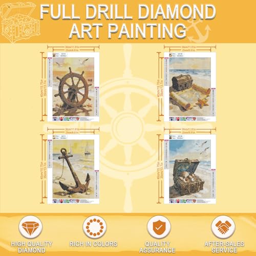 DOTSOPS 5D Treasure Map Diamond Painting Kits for Adults Diamond Art Kits | Crafts DIY Round Full Drill Painting,Gem Art for Beginner,Home Wall Decor Gift 11.8 x 15.7 Inches - color: Treasure