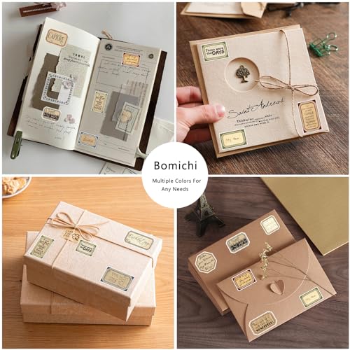 Bomichi 94 Pcs Vintage Label Stickers, Retro Tag Aesthetic Stickers for Scrapbooking Junk Journal Bullet Journal Collage Diary DIY Crafts - style: lable-3