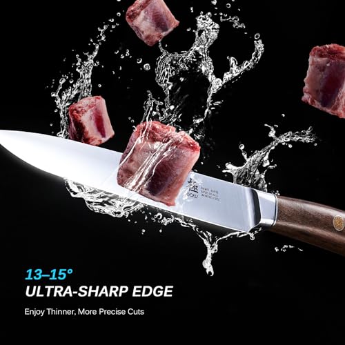 KYOKU Carving Knife Set, Daimyo Series 8" Carving Knife and Fork, Japanese Style 440C Stainless Steel Meat Cutting Knife for Winter Christmas Turkey - style: Carving Knife Set