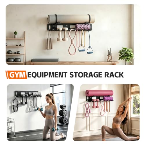 Multi-Purpose Gym Equipment Storage Rack Wall Mount for Home Gym