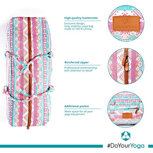 #DoYourYoga Full-Zip Extra Large Yoga Mat Tote Bag with Multi-Functional Storage Pockets for Sports Gym Pilates »Ghanpati« - color: PinkStyle