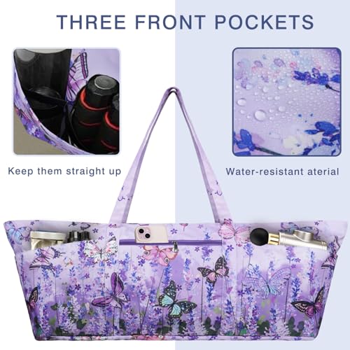 Yoga Mat Bag Yoga Mat Carrier with Shoes Compartment & Wet Pocket Pilates Bag with Zipper Pockets & Yoga Mat Holder Strap Yoga Bags and Carriers Fits All Your Stuff - color: Butterfly