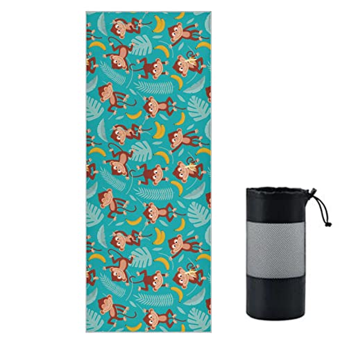 Yoga Mat Towel Monkey Banana, 73" x 27" - color: Monkey Banana