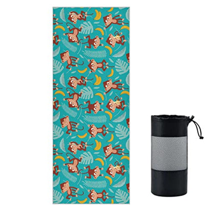 Yoga Mat Towel Monkey Banana, 73" x 27" - color: Monkey Banana