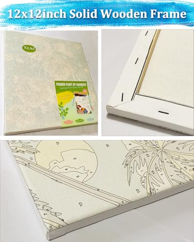 TOCARE Framed Paint by Numbers Kit for Adults Beginners & Kids Ages 8-12,12x12inch Golden Doodle Paint by Number with Frame,Dog Paint by Numbers Framed Canvas for Amimal Lover(Without Easel) - color: TC-F-296