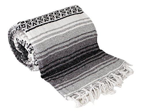 Canyon Creek Authentic Mexican Yoga Falsa Blanket (Grey) - color: Grey