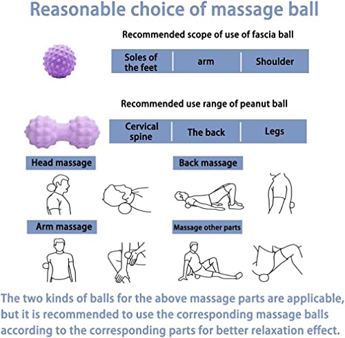Massage Ball Set, Peanut Massage Ball Double Lacrosse Massage Roller Balls, Acupoint Myofascial Release Muscle Knot Ball, Deep Tissue Trigger Point Therapy Massage Tool for Back Neck Shoulder (Purple) - color: Purple